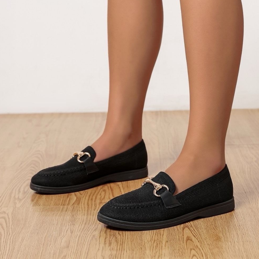 Mocassins en mesh à boucle décorative - Kaki - taille 36 - vue 7
