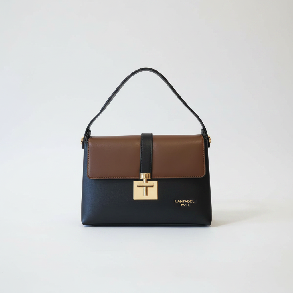 Sac à Main Bicolore - Noir - vue 1