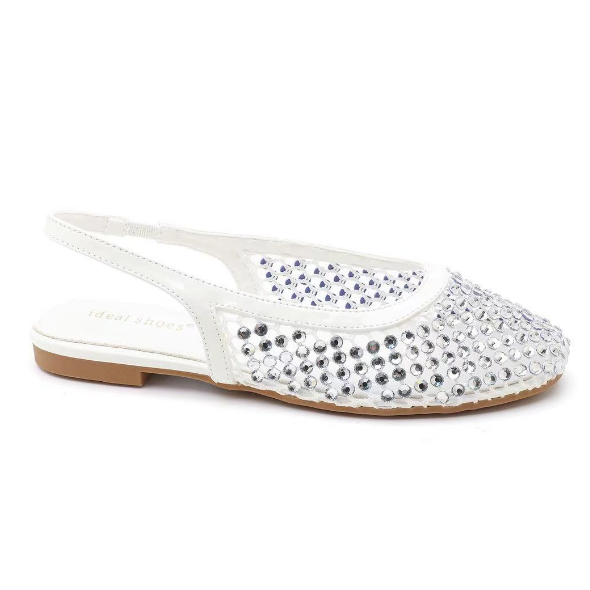 Ballerines ornées de zircons - Marron - taille 41 - vue 18