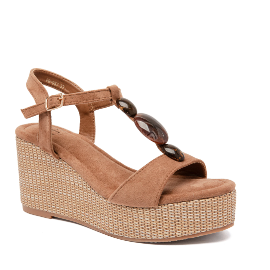 Sandale à semelle compensée - Beige - taille 36 - vue 7