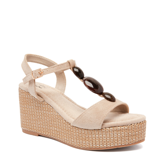 Sandale à semelle compensée - Beige - taille 41 - vue 12