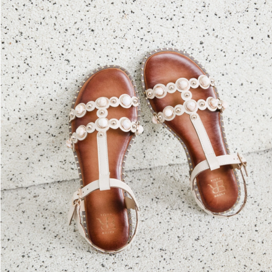 sandale femme avec perle - Marron - taille 36 - vue 7