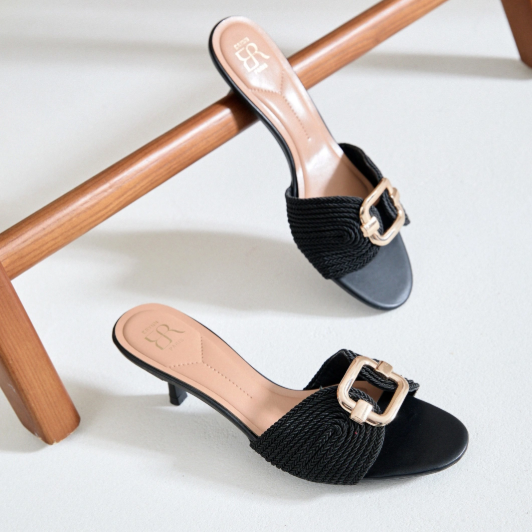 Sandale femme à talon bas - Noir - taille 40 - vue 5