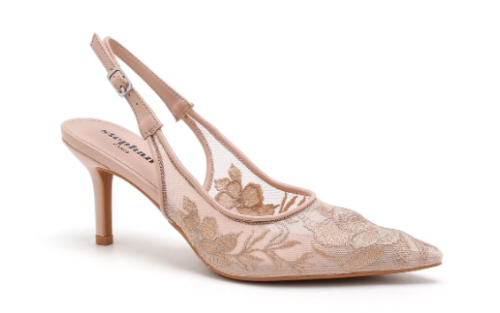 Escarpins Slingback à Broderie Florale – Élégance - Noir - taille 39 - vue 4