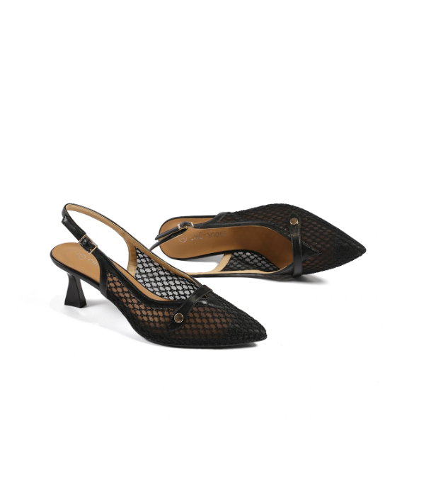 Escarpins slingback à talon chaton - Brown - taille 36 - vue 7