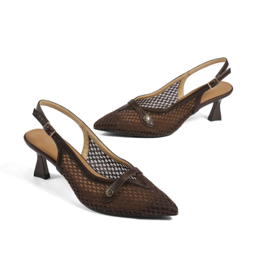 Escarpins slingback à talon chaton - Noir - taille 38 - vue 3