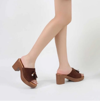 Sandales à talons - Marron - taille 38 - vue 9