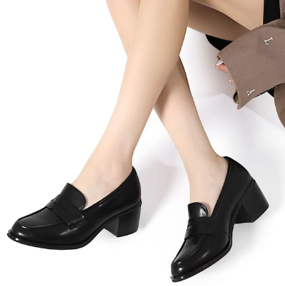 Mocassins à Talons Carrés - Noir - taille 36 - vue 1