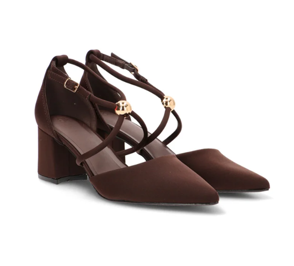 Escarpins à Brides Croisées et Détails Sphères Dorées - Noir - taille 37 - vue 2