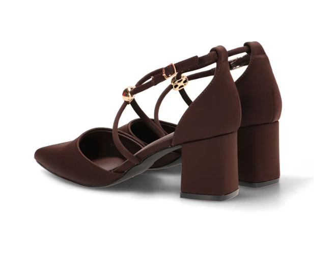 Escarpins à Brides Croisées et Détails Sphères Dorées - Noir - taille 40 - vue 5