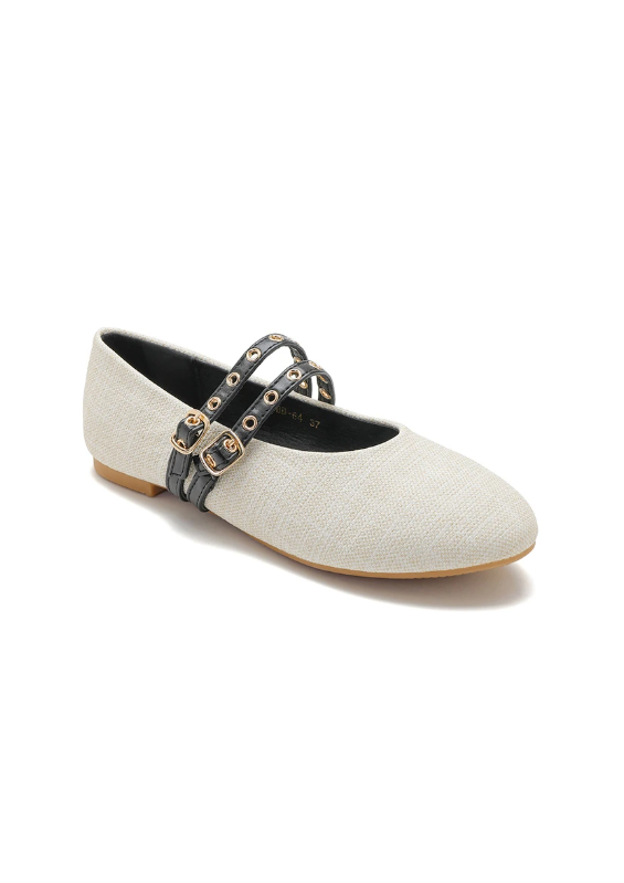 Ballerine à bride avec petites boucles - Beige - taille 36 - vue 13