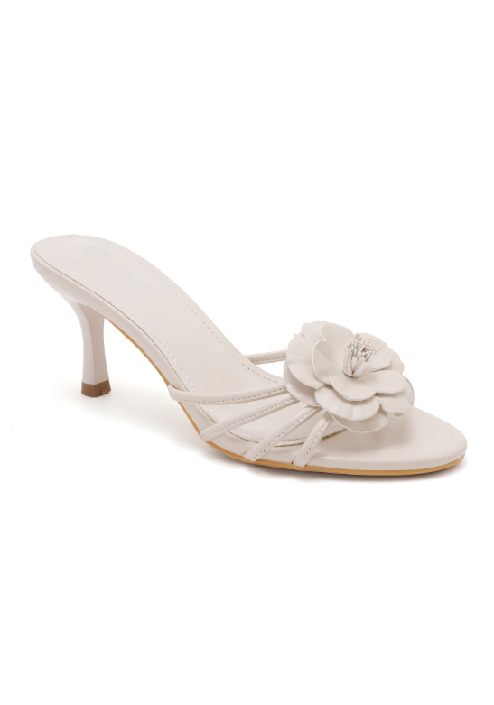 Sandale demi talon et à bride à fleur - Rose - taille 41 - vue 24