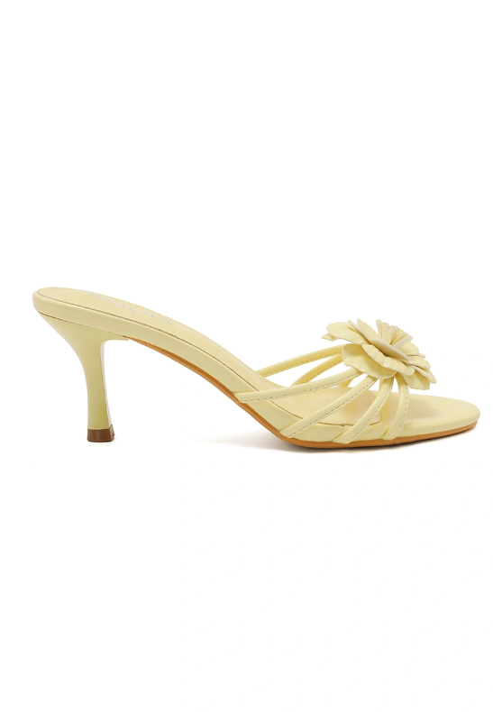 Sandale demi talon et à bride à fleur - Bleu - taille 40 - vue 29