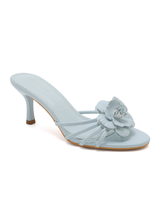 Sandale demi talon et à bride à fleur - Noir - taille 38 - vue 3