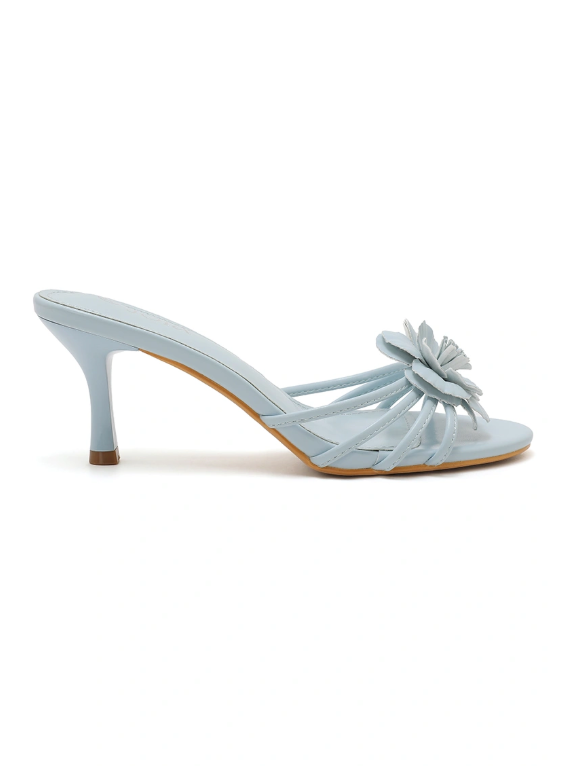 Sandale demi talon et à bride à fleur - Noir - taille 39 - vue 4