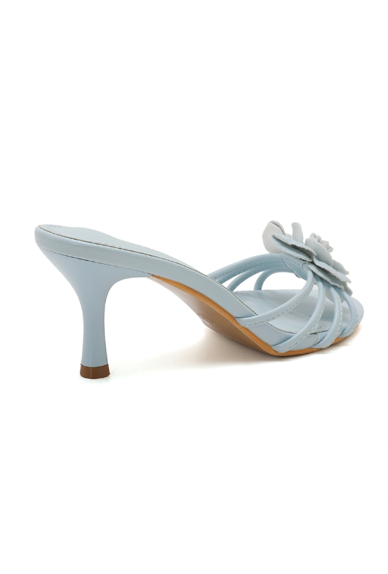 Sandale demi talon et à bride à fleur - Noir - taille 37 - vue 2