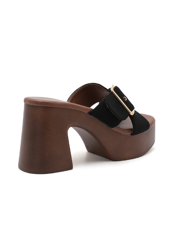 Sandale à demi talon et bride croisée - Kaki - taille 41 - vue 18