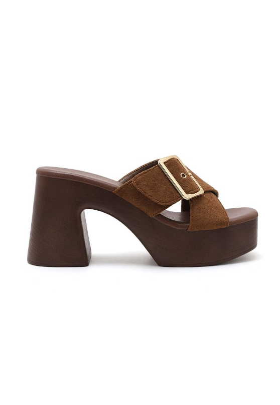 Sandale à demi talon et bride croisée - Noir - taille 40 - vue 5