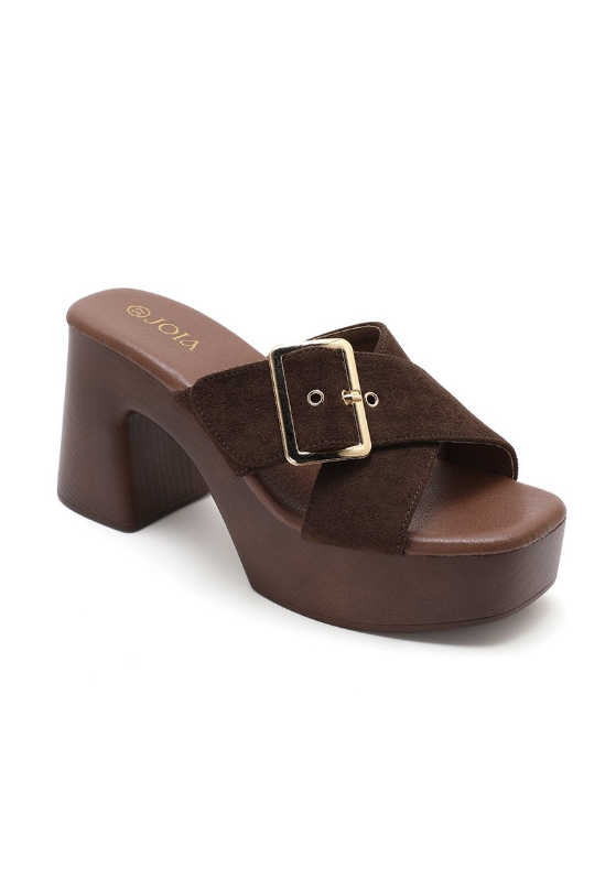 Sandale à demi talon et bride croisée - Kaki - taille 36 - vue 13