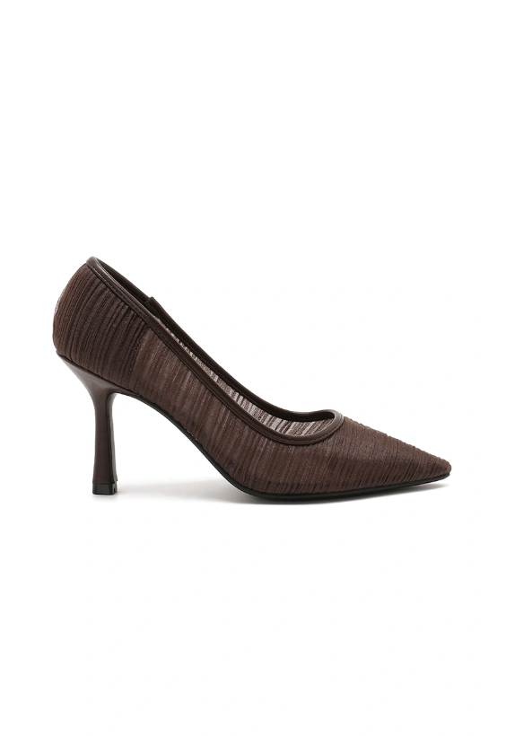 Escarpin bout pointu tissu tendance - Noir - taille 40 - vue 5