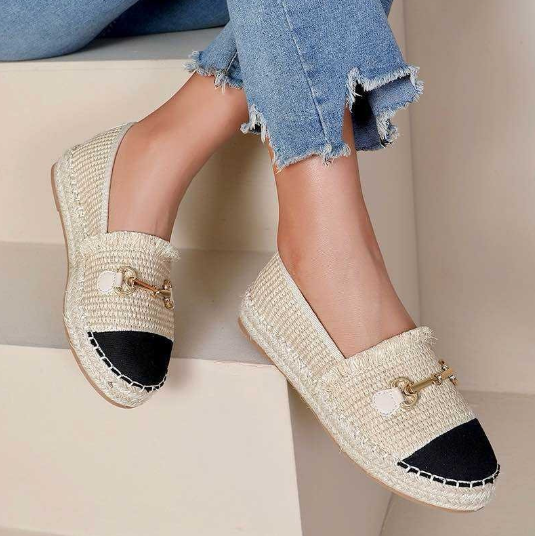 Espadrilles à bout noir et boucle - Noir - taille 40 - vue 5