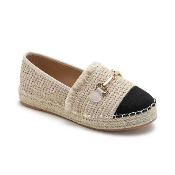 Espadrilles à bout noir et boucle - Noir - taille 41 - vue 6