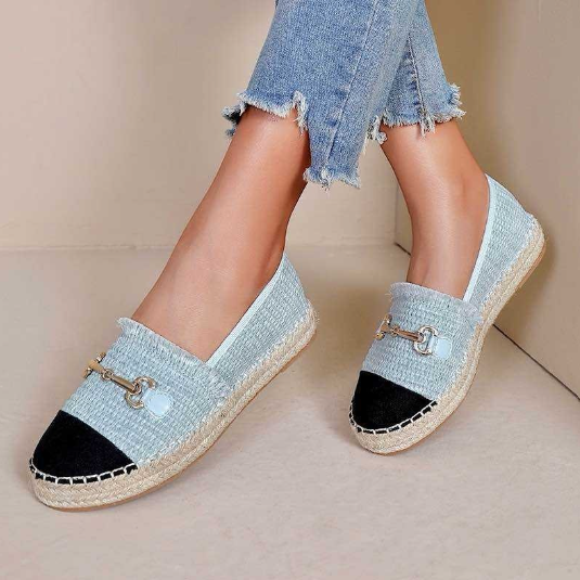 Espadrilles à bout noir et boucle - Noir - taille 36 - vue 1