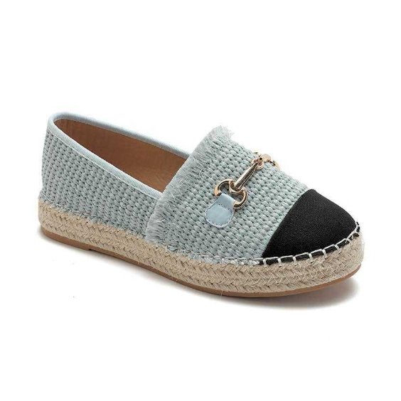Espadrilles à bout noir et boucle - Noir - taille 39 - vue 4