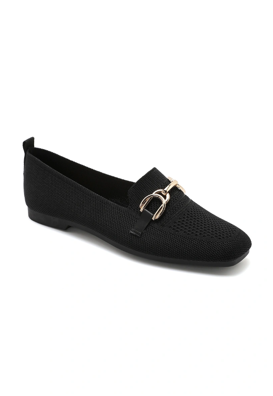 Mocassins en maille texturée et boucle métallique décoratif - Beige - taille 38 - vue 9