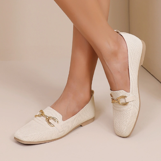Mocassins en maille texturée et boucle métallique décoratif - Noir - taille 36 - vue 1