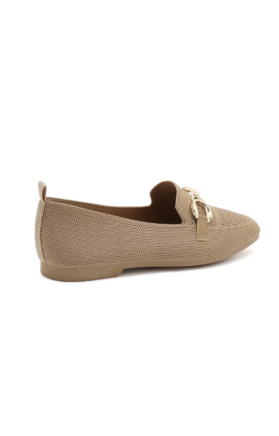 Mocassins en maille texturée et boucle métallique décoratif - Beige - taille 36 - vue 7