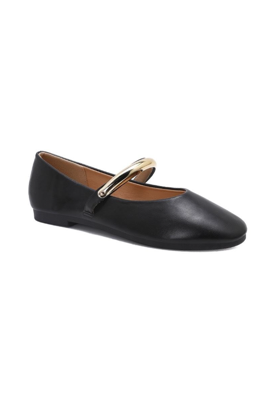 Ballerine à Bride Tubulaire Dorée - Kaki - taille 37 - vue 8