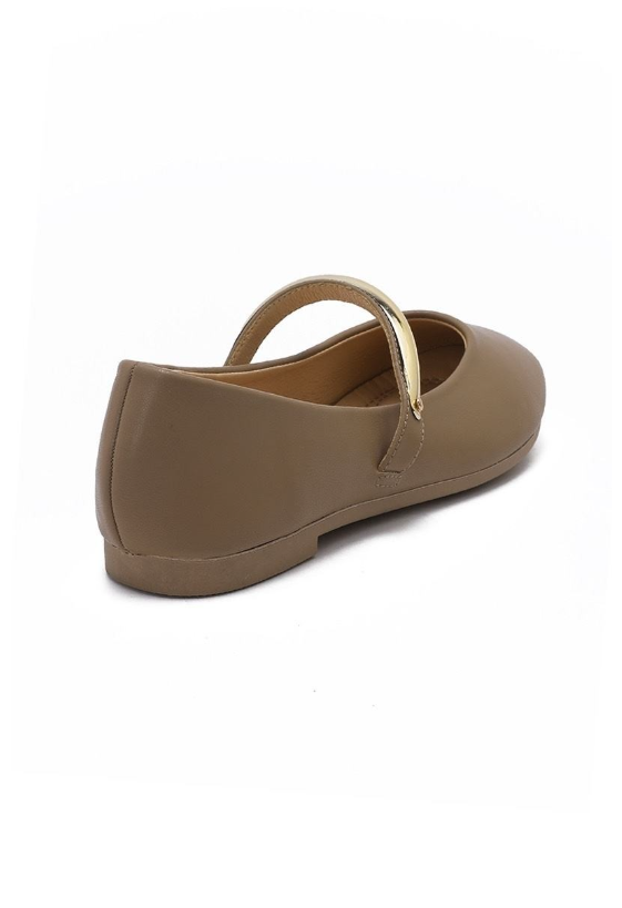 Ballerine à Bride Tubulaire Dorée - Noir - taille 39 - vue 4