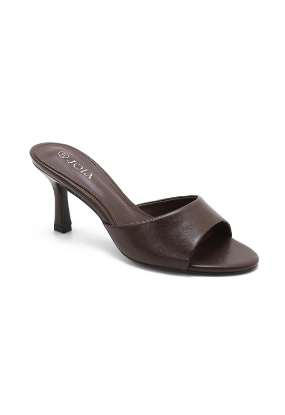 Sandales à talons simple avec bout ouvert et rond - Marron - taille 37 - vue 14