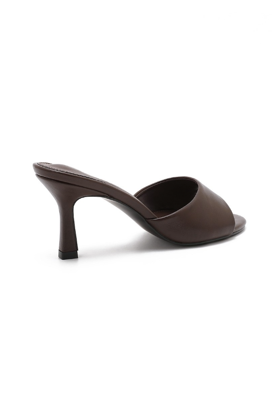 Sandales à talons simple avec bout ouvert et rond - Marron - taille 39 - vue 16