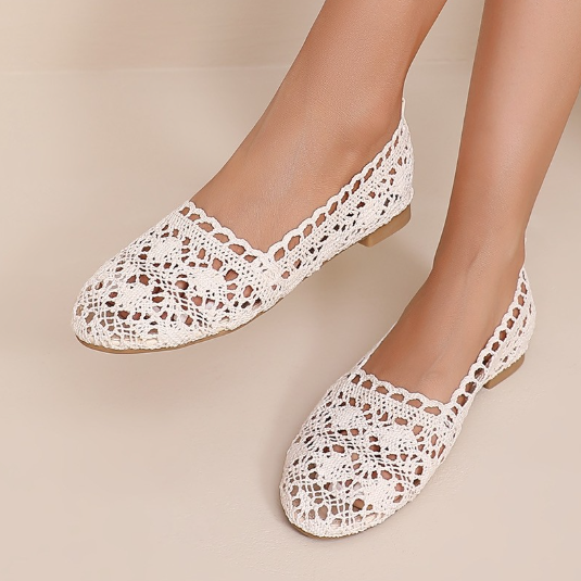Ballerines en Crochet Bohème - Blanc - taille 40 - vue 11