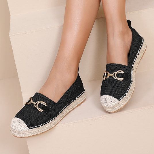 Espadrilles Plates à Mors Doré - Beige - taille 39 - vue 10