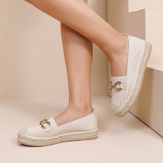 Espadrilles Plates à Mors Doré - Kaki - taille 37 - vue 14