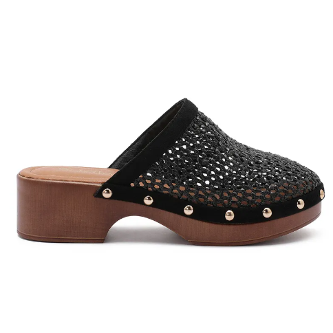 Sabots en Cuir Tressé - Noir - taille 38 - vue 3