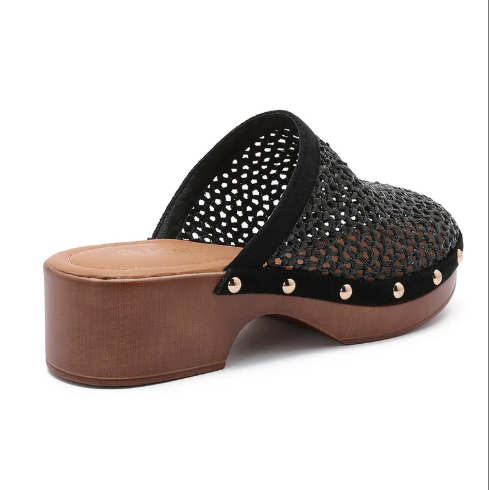 Sabots en Cuir Tressé - Noir - taille 39 - vue 4