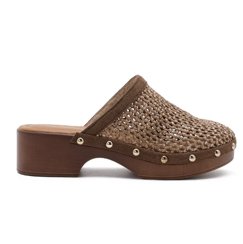 Sabots en Cuir Tressé - Kaki - taille 37 - vue 14