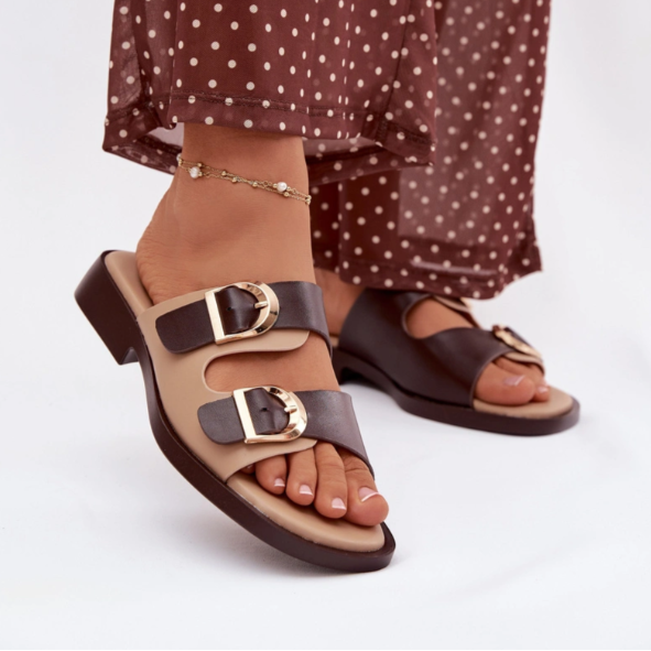 Mulle Bicolores à Boucles Dorées - Marron - taille 41 - vue 18
