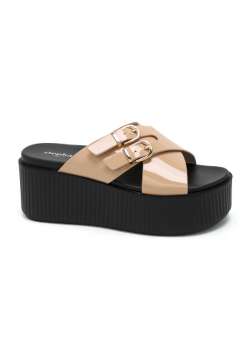 Sandales Compensées Vernies - Noir - taille 37 - vue 2