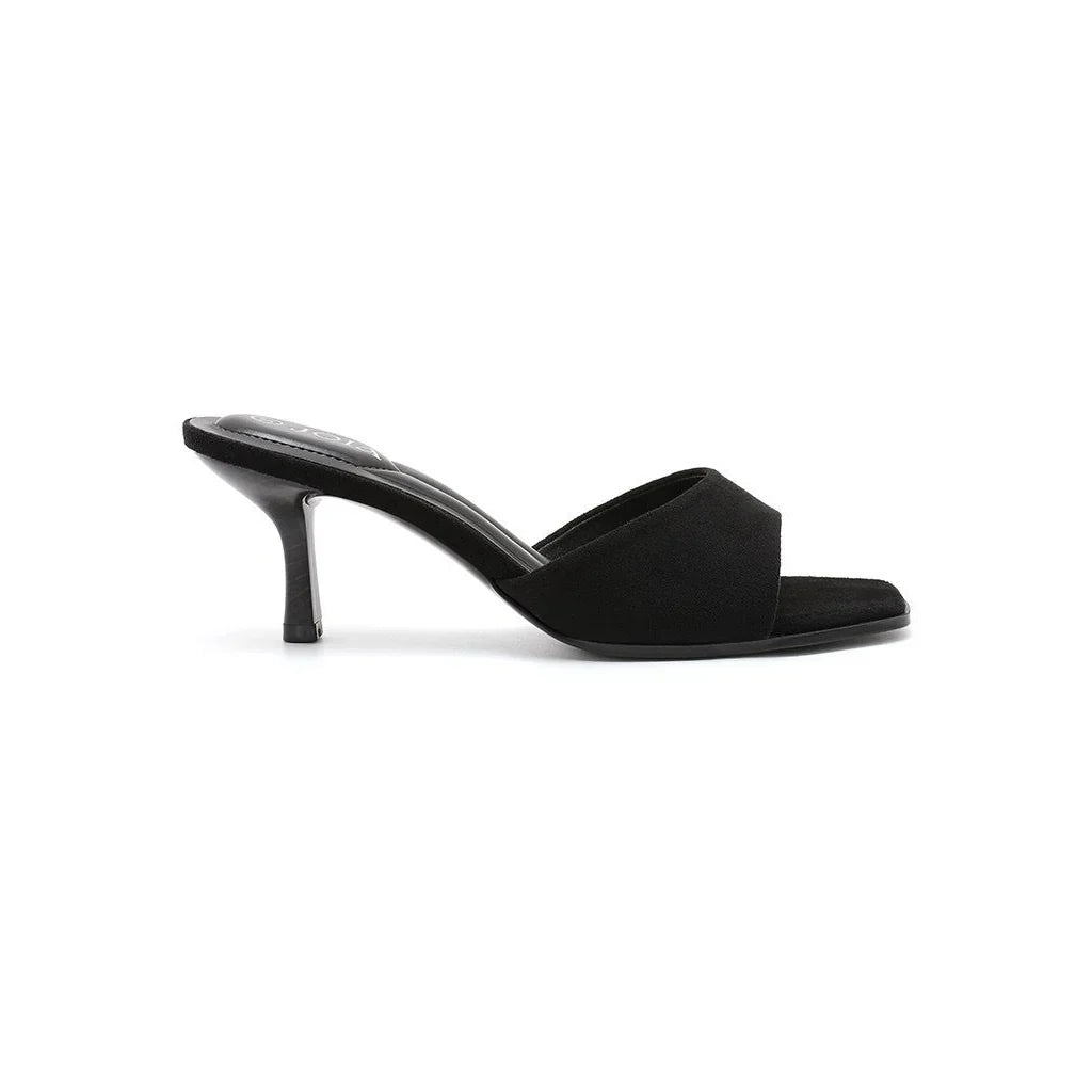Sandale a demi talon fin effet bois - Kaki - taille 36 - vue 7