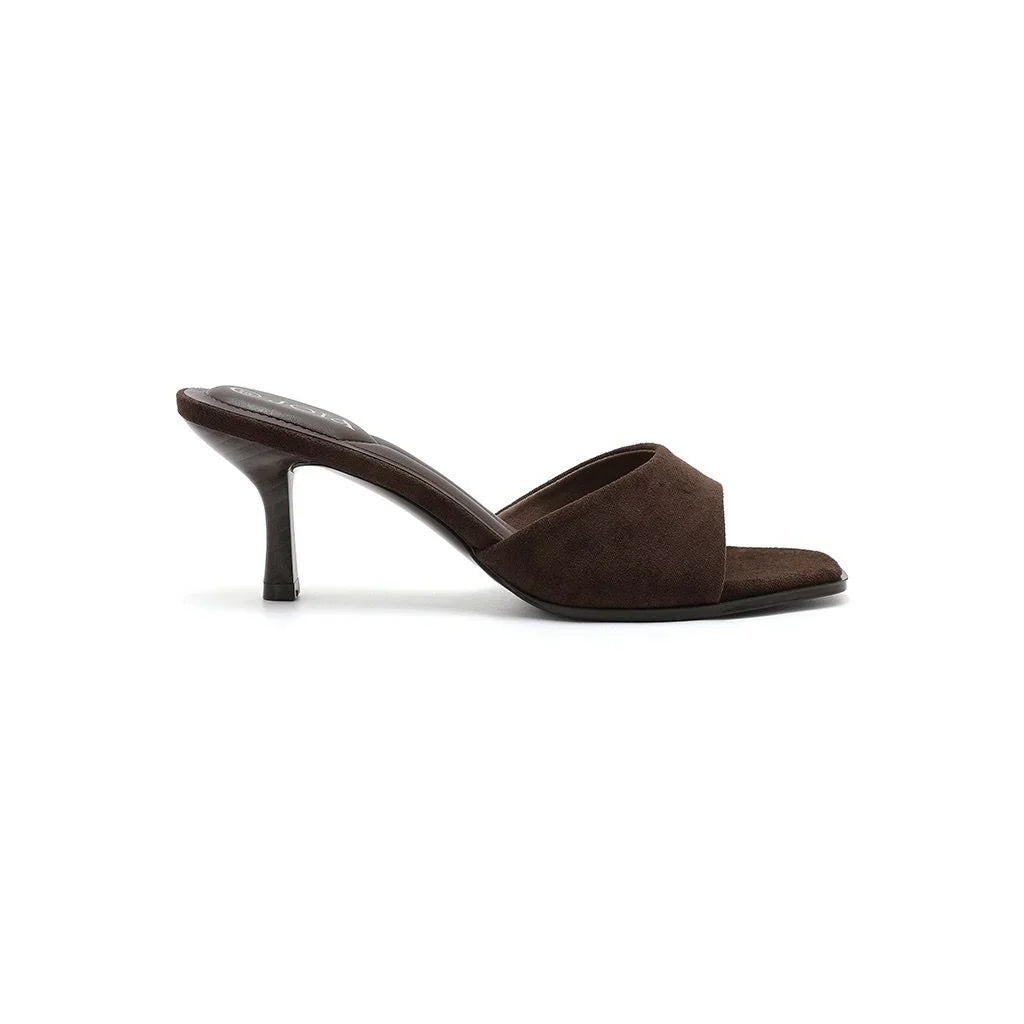 Sandale a demi talon fin effet bois - Kaki - taille 37 - vue 8