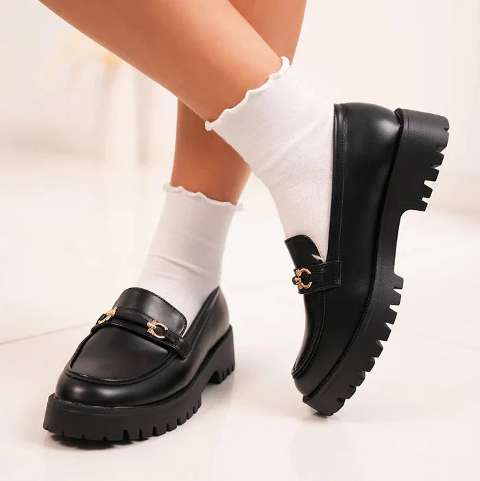 Mocassins avec détail doré - Marron - taille 37 - vue 14