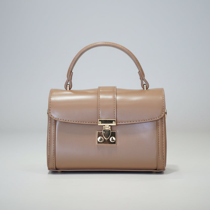 Sac Kelly Élégant aux Tons Noir et Camel - Camel - vue 2