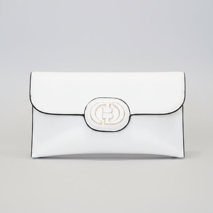 Pochette Rabat Argentée — Médaillon Signature & Chaîne - Orange