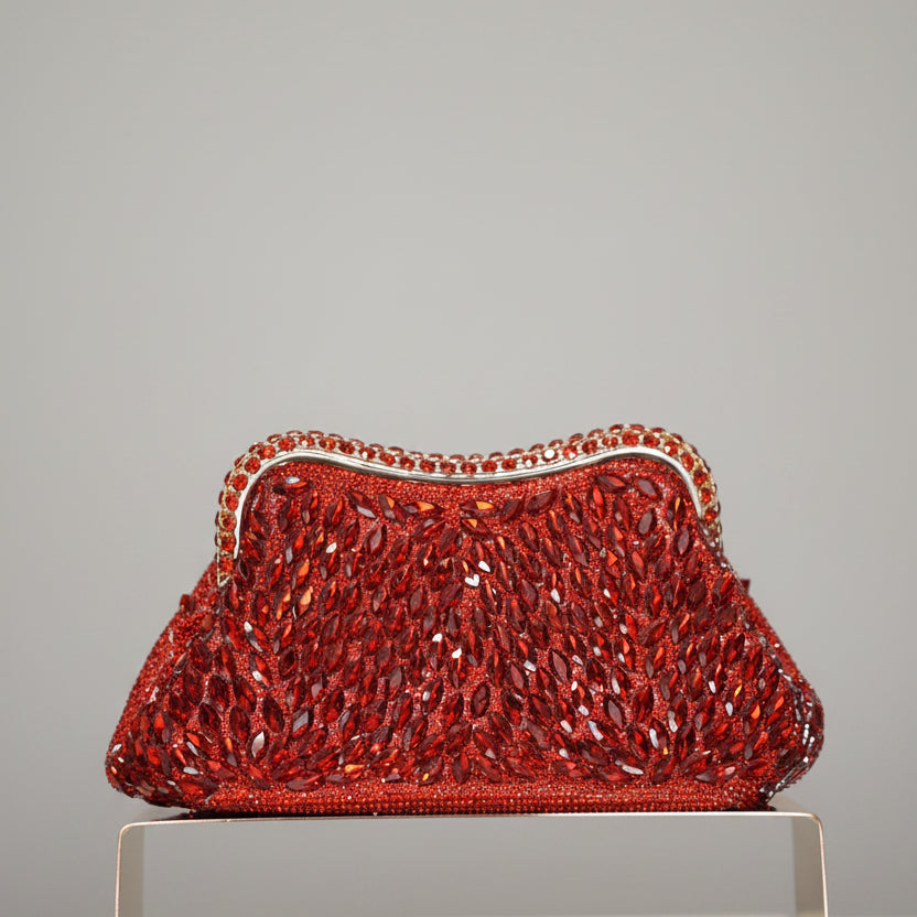 Pochette de Soirée Bijou à Cristaux - Bleu