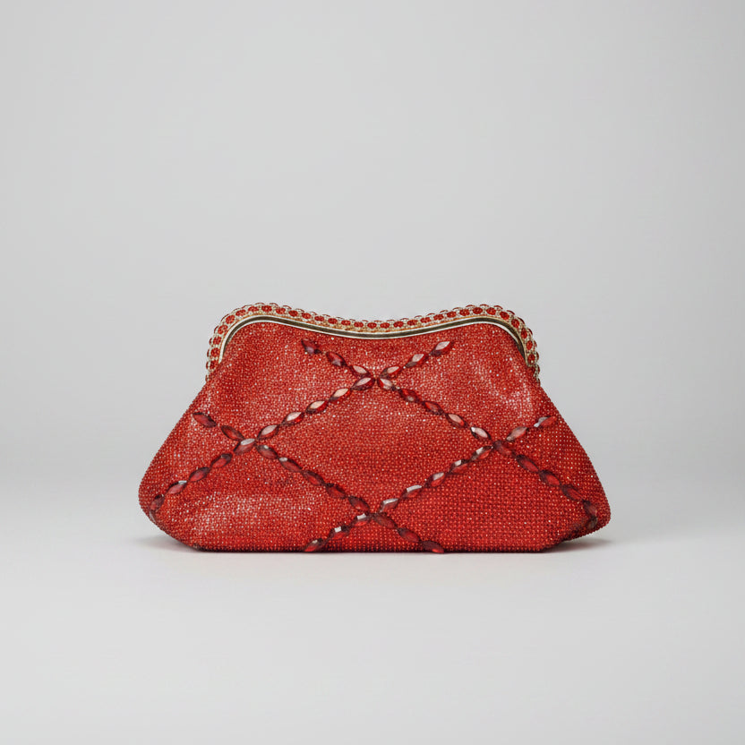 Pochette de Soirée Bijou à Cristaux - Bleu
